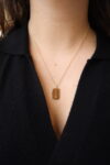 14KT Gold Dog Tag Engraveable Pendant Necklace